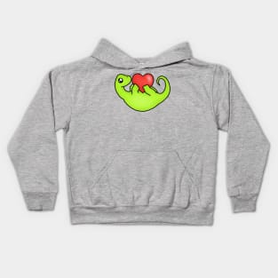 Valentines Day - Be My Valentine - Cute Brachiosaurus Holding a Heart Kids Hoodie